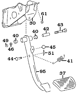 1/90-1/98 Brake Pedal Assembly