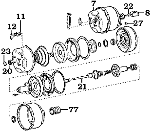 9/75-1/90 Land Cruiser Brake Booster Assembly