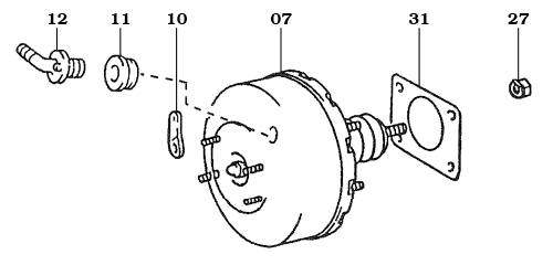 1/90-1/98 Land Cruiser Brake Booster Assembly