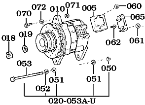 1/79-8/87 Land Cruiser Alternator with Internal Voltage Regulator