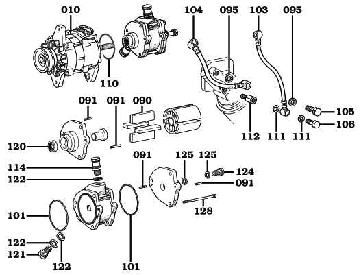 Land Cruiser Diesel Alternator with Vacuum Pump Assembly