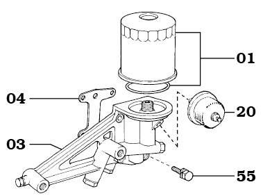 1/76-8/92 2F and 3f Engine Land Cruiser Spin-On Type Oil Filter with Oil Cooler