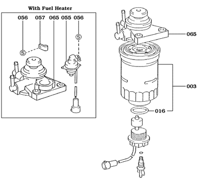 1/90-8/92 1HZ & 1HDT Fuel Filter Assembly
