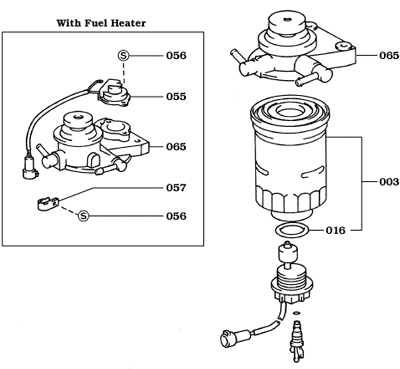 8/92-1/98 1HZ & 1HDT Fuel Filter Assembly