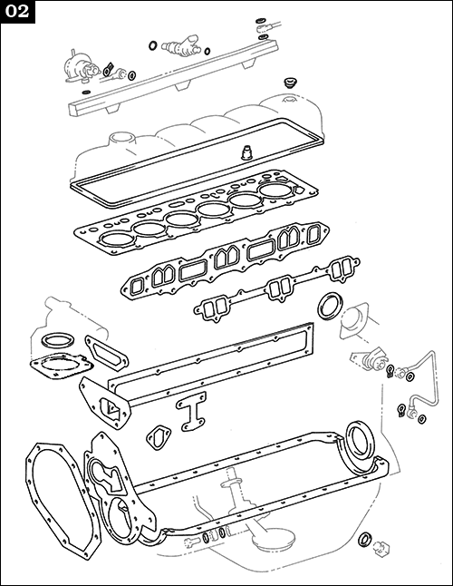 8/87-8/92 3F Fuel Injected Engine Overhaul Gasket Set