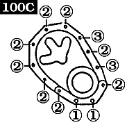 8/87-8/92 Timing Cover Bolt Positions