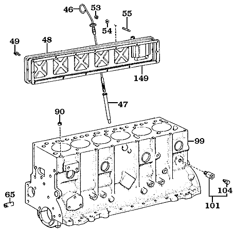 1958-1998 Land Cruiser F, 2F, 3F, 1FZ Engine Block, Oil Dip Stick and Side Cover