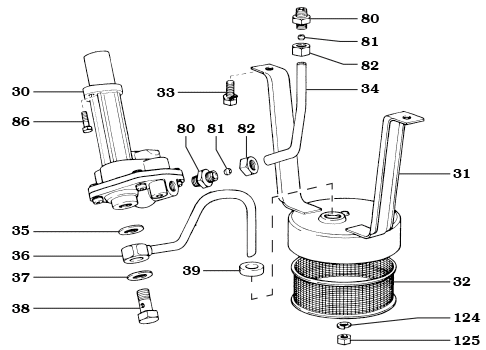 1958-6/76 Land Cruiser Oil Pump and Strainer Assembly
