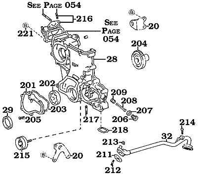 8/92-1/98 1FZ Oil Pump & Timing Cover Assembly