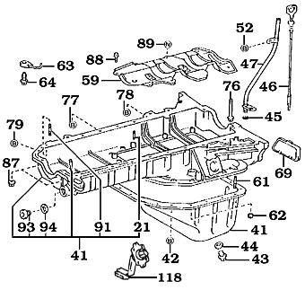 8/92-1/98 FZJ80 Oil Pan, Oil Pan Gasket and Dipstick