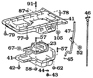 1/98-2007 UZJ100 Oil Pan, Oil Pan Gasket and Dipstick