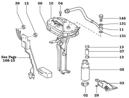 1/90-1/98 80 Series Fuel Pump Assembly