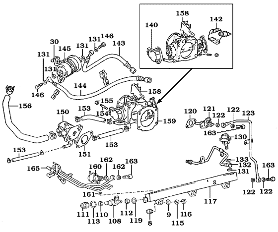 8/87-8/92 Land Cruiser Throttle Body Fuel Injection and Filter Assembly