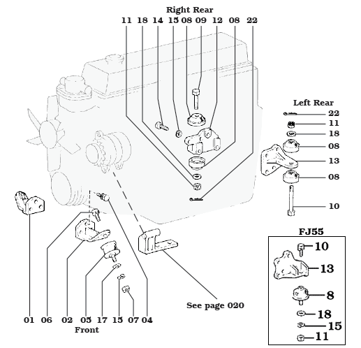 1958-1/75 Land Cruiser Motor Mounts