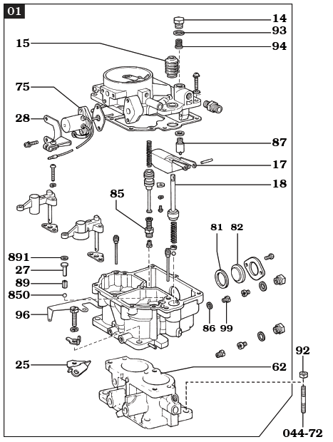9/69-12/74 Carburetor Assembly