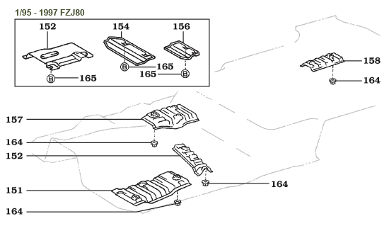 1/95-1/98 FZJ80 Heat Shield Assembly