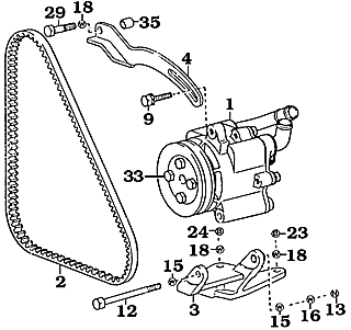 1/75-1/79 Pump, Belt and Brackets