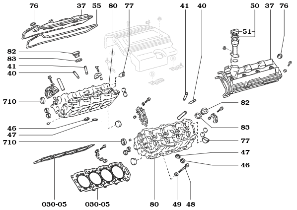 2UZ FE Head and Valve Cover Assembly