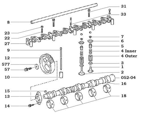 B & 3B Diesel Rocker and Valve Assembly