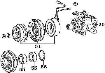 FJ40 and FJ55 Air Conditioning Clutch and Compressor Assembly