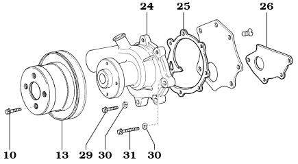 1958-8/76 Land Cruiser F and 2F Water Pump