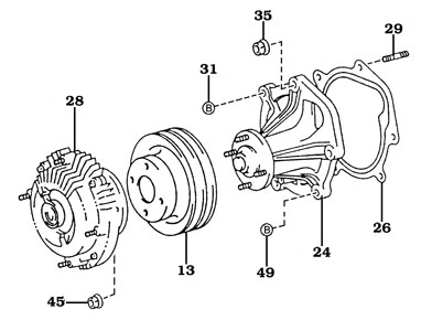 8/92-1997 80 Series Water Pump