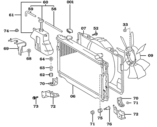 8/92-1997 80 Series Radiator