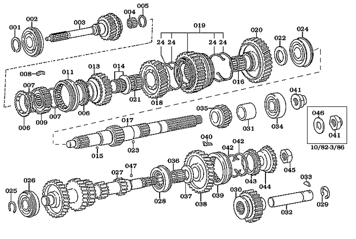 Land Cruiser 5 Speed Shafts and Gear