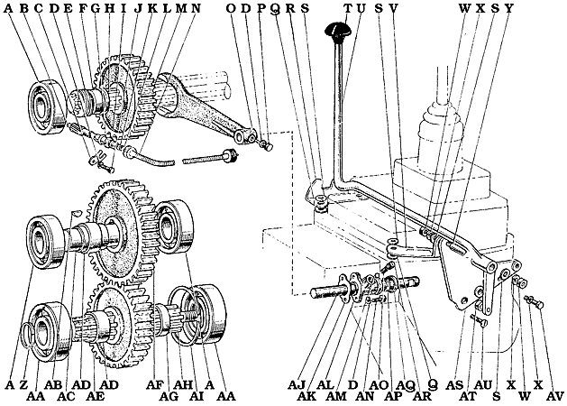 1958-1963 FJ25 Transfercase Shafts and Gears
