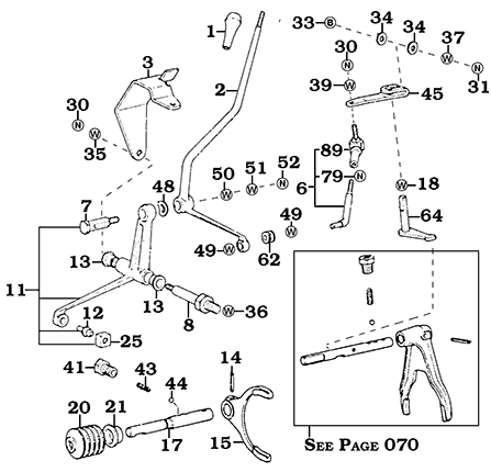 8/80-8/87 4 and 5 Speed Transfer Shift Lever Assembly