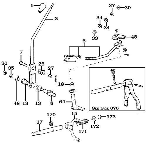 8/87-1/90 FJ62 Shift Lever Assembly