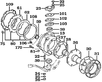 1/90 - 1/98 70 and 80 Series Knuckle Assembly