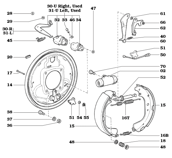 8/80 -1/98 Rear Brake Drum Assembly