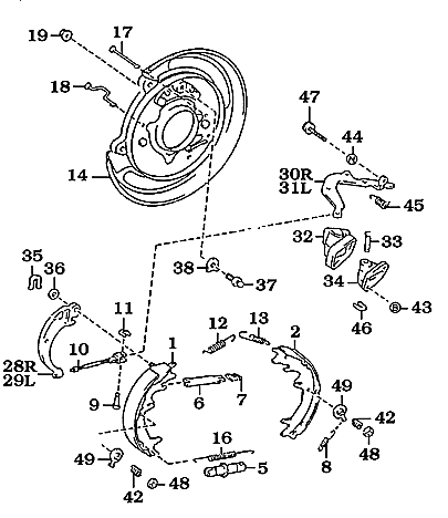 Parking Brake Shoe Assembly