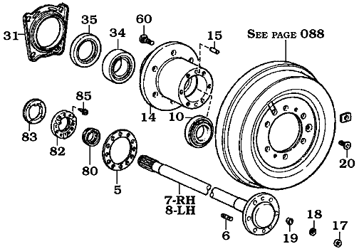8/80-8/92 Land Cruiser Full Floating Axle