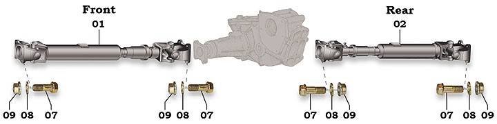 Front and Rear Drive Shaft Configuration