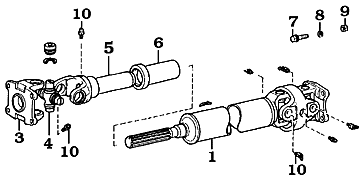 60, 62 and 80 Series Front Driveshaft Assembly