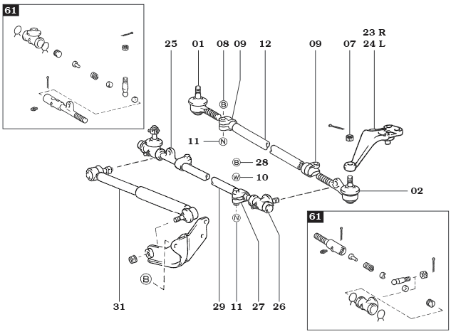 Tie Rod Steering Assembly for FJ and BJ70 Land Cruiser