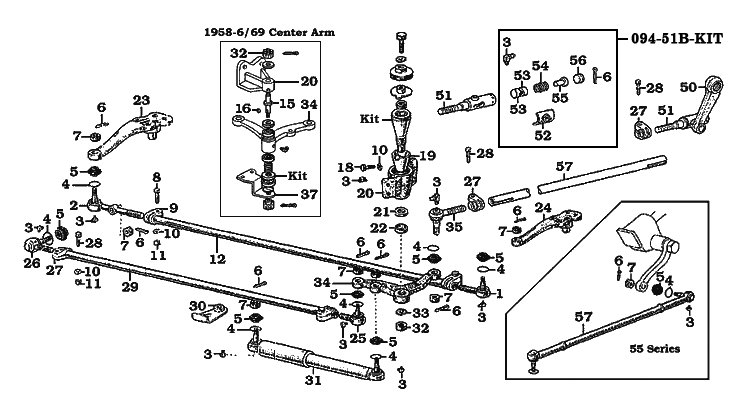 1958-1984 FJ40, FJ45 and FJ55 Front Axle Steering