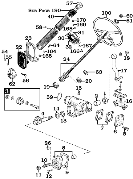 1958-9/72 FJ40 Steering Column and Manual Steering Box