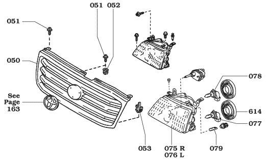 100 Series Headlight and Grill Assembly
