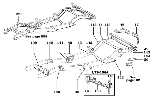 1/79-1984 FJ40 Frame Assembly