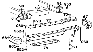 60 Series NON-USA Rear Bumper Assembly