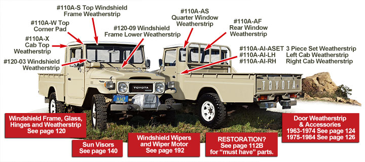 Land Cruiser Pickup Truck Cab Weatherstrip