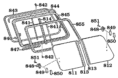 NON- USA 60/62 Series Land Cruiser Sliding Cargo Window Weatherstrip and Glass