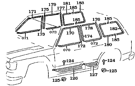 FJ60 and FJ62 Window Weather Strip Molding