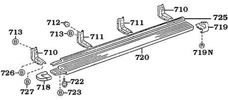 80 Series Running Board Assembly - With Out Factory Fender Flares