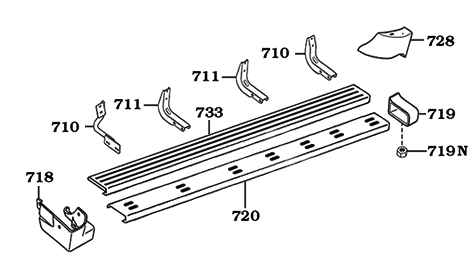 80 Series Running Board Assembly - With Factory Fender Flares