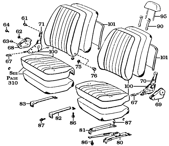 1979-1984 FJ40 Bucket Seat Assembly