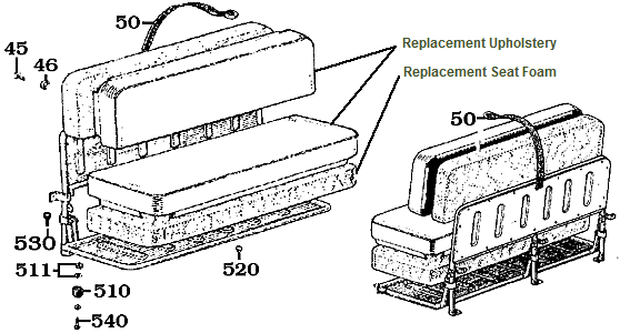 FJ40 Jump Seat Assembly